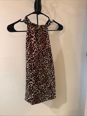 Lilly Pulitzer Leopard Print Halter Tank Top - Brown, Black, Cream